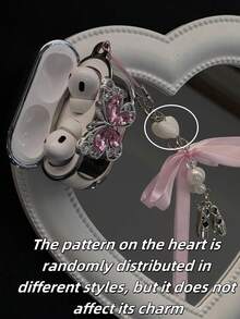 Elegant & Luxurious Butterfly Electroplated Earphone Protective Case In Pink/Colorful, With Ballet Shoe Decor Hanging Chain, Anti-Drop & Anti-Slip, Compatible With Apple Earphones 1/2/3/4/Pro/Pro2/Pro 3 - Holiday & Birthday Gift - Plating - View 6