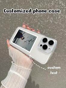 1pc Customized Phone Case Compatible With Apple , Personalized Design With Your Own Photo/Name, Nostalgic Story Encapsulated In A Transparent Case, Compatible With IPhone 17/17 Pro/17 Pro Max/17 Air, 16/15/14/13/12/11/Pro/Pro Max/Plus