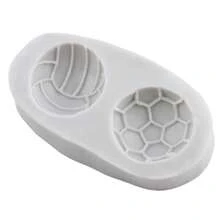 运动球硅胶模具 足球 排球 翻糖糖果 巧克力模具 蛋糕装饰 纸杯蛋糕装饰 翻糖巧克力 糖膏 聚合物粘土模具 - 灰色 - 查看 9