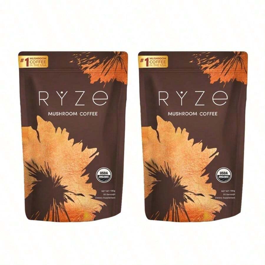 Mushroom Coffee USDA Organic With 6 Adaptogenic Mushrooms And MCT Oil, USA Grown Instant Coffee For Better Energy, Focus.Digestion, Immunity With Cordyceps, Lion's Mane.Turkey Tail, 30 Servings - 2 cái - Xem 1