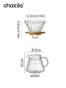 choxila 2/4pcs Coffee Maker Set, Portable Manual Coffee Maker Set, Drip Coffee Filter Set, Including Glass Pot, Ceramic Filter Cup, Filter Papers And Coffee Spoon, Home Barista Accessories - Coffee Pot Set - View 10