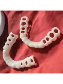 1pc Silicone Smile Teeth Veneers, Soak In Hot Water To Soften Before Applying On Upper & Lower Teeth - Multicolor - View 7