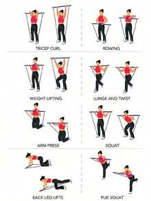 Pilates Bar Set, Stylish Design With Colored Resistance Bands - Women's Stainless Steel Fitness Equipment, Perfect For Home Gyms, Yoga, Squats, And Full-Body Shaping. Lightweight, Easy To Assemble And Carry, Gym Accessory, Christmas Gift, New Year's Gift. - Multicolor - View 12