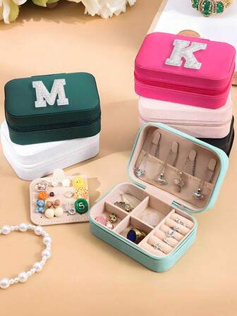 1pc New Pearl Letter Women's Jewelry Box, Jewelry Box, Multi-Function Jewelry Box, Jewelry Organization And Storage, Mini Jewelry Box, Jewelry Box, Cabinet Storage Box, Jewelry Box For Necklace, Earrings, Bracelet, Ring, French Exquisite Jewelry Box, Gold Jewelry Box, Jewelry Box, High-End Exquisite Multi-Layer Lockable Large Capacity Anti-Oxidation Bracelet, Earrings, Necklace Jewelry Storage Box, Jewelry Storage Box, Multi-Grid Multi-Layer Ring, Bracelet, Bracelet, Pendant Jewelry Portable Jewelry Box