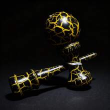 1个剑玉技巧球，男女通用，手眼协调训练，彩色裂纹木纹设计，平衡练习，适合所有年龄段，户外休闲，技能发展套装