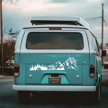 1 Stück Outdoor Abenteuer Camping Kompass Berg Großer Grafik Vinyl Aufkleber, wasserfester glänzender selbstklebender Aufkleber für Wohnmobil, Autokarosserie Dekoration, einfach anzubringen und zu entfernen SS015 - Verschiedenfarbig - Übersicht 3