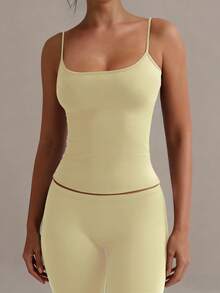 XLLAIS Sexy Backless Women's Camisole Elastic Casual Spaghetti Strap Top