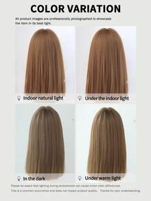 7JHH WIGS High Quality 16-Inch Shoulder Length Straight Brown Wigs For Women - Elegant Light Brown Wig With Bangs, Soft Silky Heat-Resistant Synthetic Fiber Hairpiece For Daily Wear, Perfect For Holidays Cosplay & Music Festival Use, Graduation Gift & Mother's Gift Wig Accessory - Light Brown - 查看 7