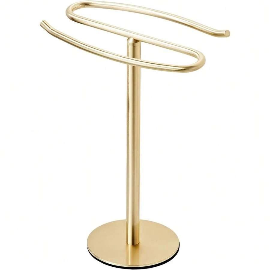 Matte Black Hand Towel Holder Stand, Free-Standing Towel Rack, SUS304 Stainless Steel Towel Bar Rack Stand, Tower Bar For Bathroom Kitchen Vanity Countertop… - Brushed Gold - View 1