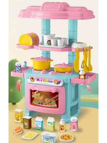 1 Set ABS Material Realistic Children's Interactive Cooking Stove Cookware, Girls' Play Kitchen Toy Set, Educational Toy, Party Toy, Party Gift, Birthday Gift - Multicolor - View 4