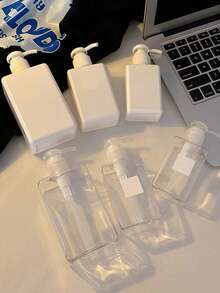 1pc Refillable Liquid Soap Dispenser Bottle, Pump Style Empty Bottle For Shampoo, Body Wash, Moisturizer, Multi-Size 100ml/150ml/250ml/450ml Small Lotion Bottle, Suitable For Dorm, Hotel, Home Laundry Detergent Storage, Transparent PET Material, And Reusable Refillable Bottle Pump Bottle Lotion Dispenser Travel Size Bottle Leak Proof Bottle - Clear - View 4