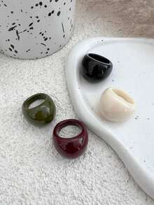 1pc Resin Teardrop Ring, Charming & Luxurious For Vacation, Party, And Casual Daily Wear, Jewelry Gift Suitable For Women