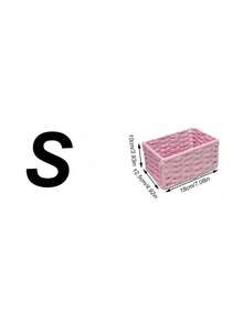1pc/3pcs Home Storage Basket, Entryway Desktop Organizer Box For Snacks And Cosmetics, Vintage Woven Basket Box For Home - Multicolor - View 13
