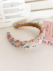 1条彩色复古粗花呢发带，休闲日常佩戴 - 彩色 - 查看 3