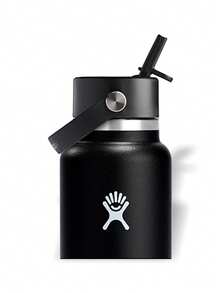 Hydro Flask 宽口柔性运动水壶，吸汗透气，防晒速干，纯色Logo，多功能，跑步户外日常上学瑜伽男女通用，黑色 W40BFS001 - 黑色 - 查看 4