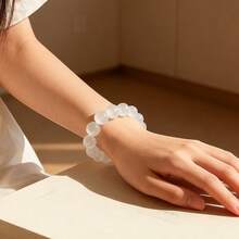 1条奢华透明串珠手链，高透明度可调节弹力设计，百搭女士配饰