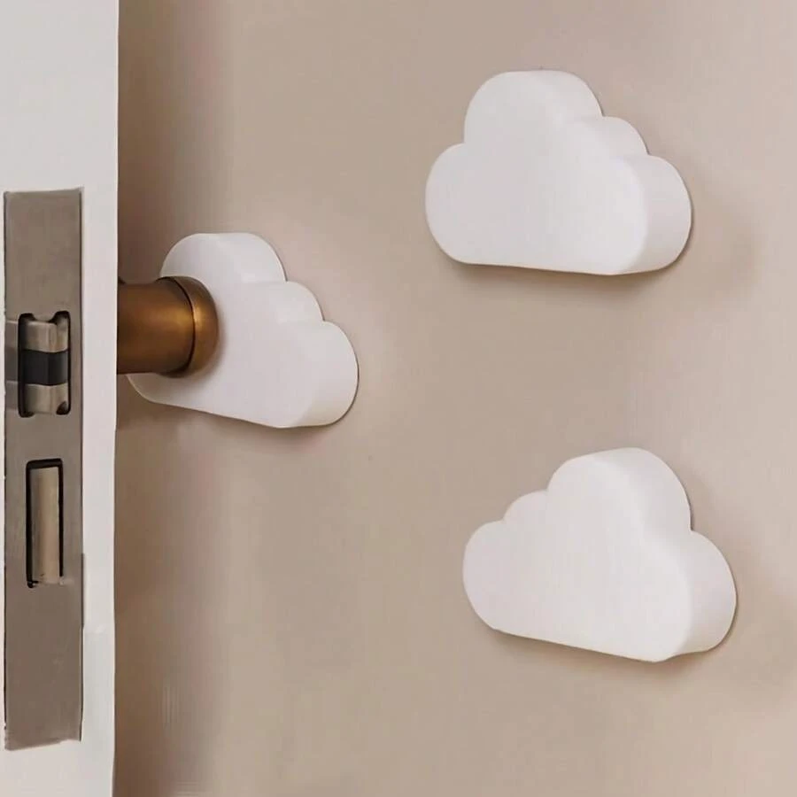 5pcs Cloud-Shaped Cushion Pads, Soundproof Anti-Collision Bumper Stickers For Walls, Doors, Cabinets, Bathrooms, Home Use - Multicolor - View 1