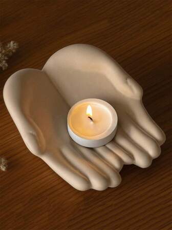DIY Double Hands Storage Tray Silicone Mold Palm Jewelry Storage Plate Gypsum Cement Epoxy Resin Casting Mold Handmade Candle Holder Plaster Mold Concrete Clay Mold Home Decoration Ornament