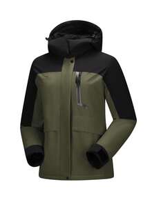 CAMEL CROWN 女士防水滑雪服，保暖内衬，带帽，防风，冬季滑雪服 - 綠色 - 查看 6