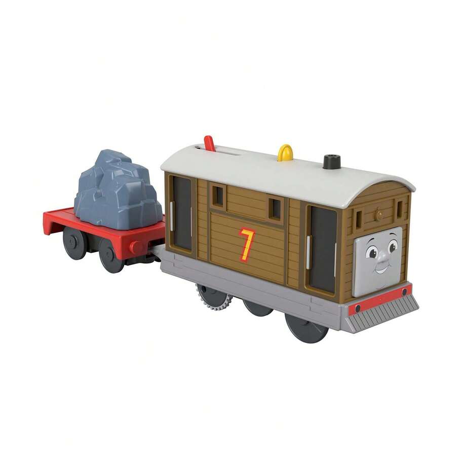 Mattel Thomas y sus Amigos TrackMaster Tren de Juguete Motorizado Alimentado por Batería Motor de Aleación de Zinc Genuino Tren de Juguete de Metal Fundido que se Puede Conectar a Otros para Niños Preescolares de 3 Años en Adelante Juego de Roles - Toby - Ver 1