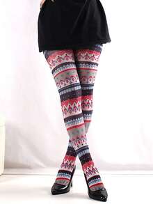 1 Pair Printed Tights/Pantyhose, Fashionable And High-End, Highly Elastic And Comfortable, Suitable For Daily Wear, Fashion Items, And Couples Gifts - Multicolor - View 11