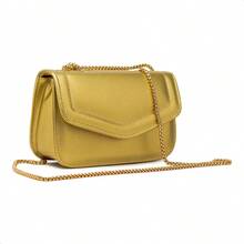 Basic Minimalist Metallic Crossbody Bag For Summer Parties. - Màu vàng - Xem 2