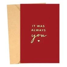 1pc Elegant Red Greeting Card With "Always You" Golden Lettering - Perfect For Valentine's Day, Birthdays, Anniversaries, Weddings, And More - Ideal Gift For Wives, Husbands, Girlfriends, Boyfriends, Wedding Card | Elegant Card Design - Multicolor - View 9