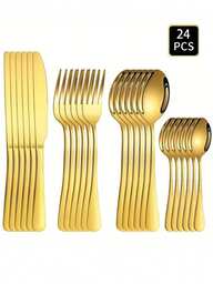 4/16/24 stuks roestvrijstalen zwarte 1010 steakmes, vork en lepel bestekset, voor hotels, restaurants en thuis dineren