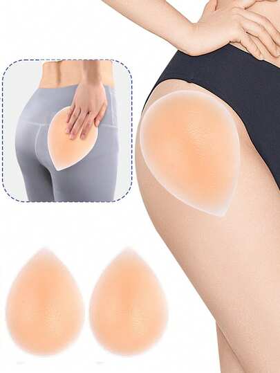 2 st. återanvändbara silikonkuddar för skinkor med osynlig design för kvinnor. Används för att fysiskt förbättra skinkorna på båda sidor och forma kroppen. Stödjer höfter och skinkor med förstoringsfläckar. Lämplig för kvinnor med olika kroppstyper.