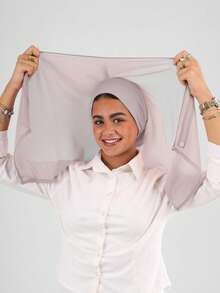 1 pieza Bufanda clásica casual de mujer de gasa, de unicolor, cómoda y transpirable de tela modal, braga para el cuello, pañuelo para la cabeza, pañuelo versátil para la cabeza, adecuado para uso diario - mini tubo recto magnético de gasa - Ver 12