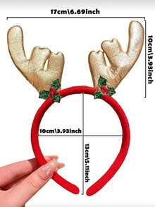 1pc Girls Christmas Headband, Sequin Reindeer Horn Hair Accessories, Cute Christmas Headpiece - Multicolor - View 6