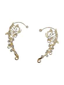 1 Pair Shiny Butterfly Wing Clip-On Earrings - Lightweight Fairy-Style Accessory, Suitable For Parties, Cosplay, Daily Wear And Elf-Themed Events, Party Decoration, Fantasy Earrings, Handmade Jewelry, Ideal Holiday Gift - Multicolor 1 - View 13