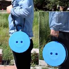 Taburete retráctil plegable, taburete telescópico de plástico portátil para adultos, taburete de espera plegable para acampar, pesca, jardín - Azul - Ver 2