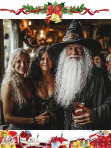 White Beard Santa Claus Dress Up Wig, Christmas Dress Up Wig Christmas Party Cosplay Wig, Party Supplies Hairstyle Dress Up Cosplay Wig Costume Holiday Party Cosplay Use Christmas Wear - White - View 4