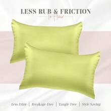 Elegant Comfort - Juego de Funda de Almohada de satén de 2 Piezas para una Piel y Cabello más saludables, Cierre de Cierre Oculto y bellamente empaquetado, Juego de Funda de Almohada de satén(Verde pistacho King) - Multicolor - Ver 6