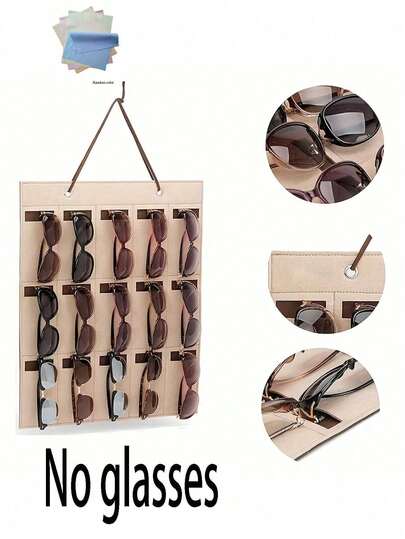Foldable Eyeglass Hanging Bag, Unisex Fashion Eyewear Storage Rack Wall-Mounted Glasses Organizer, Myopia Glasses Holder, Necklace & Bracelet Display Storage Pouch, Suitable For School And Home Use