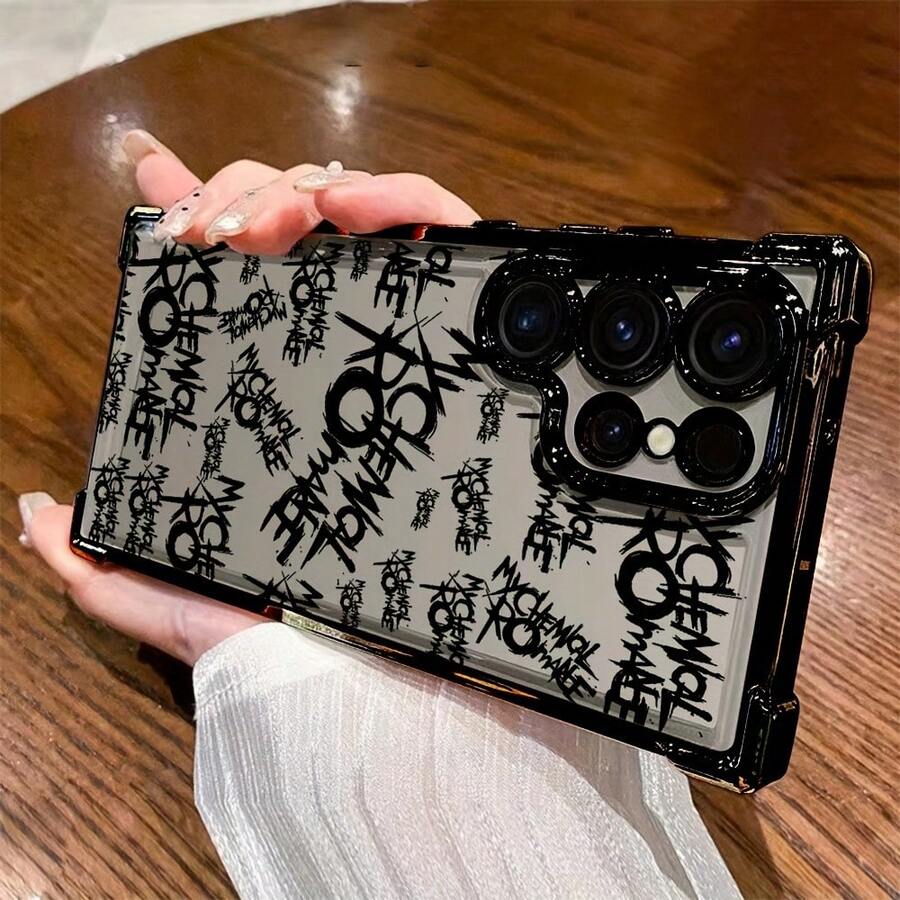 Funda de Teléfono de Letra de Moda para Samsung S25 S24 S23 S22 S21 FE Ultra Plus 4G 5G, Resistente a Impactos, Transparente y Suave - Colores mixtos - Ver 1