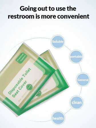 50/20/10 piezas Cubiertas desechables para asiento de inodoro, 7.62x12.7 cm, almohadillas protectoras de papel impermeables, empaque portátil para baños públicos, aviones, campamentos, Día de San Valentín, Día de la Mujer, Día de la Madre, Navidad, Halloween