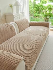 1 chiếc bọc ghế sofa kiểu Bohemian dày dặn, chất liệu nhung mềm mại, được chần bông tinh tế, chống trơn trượt, sử dụng được quanh năm, có thể giặt máy, thân thiện với thú cưng, vải lông cừu mềm mại - Lý tưởng cho phòng khách, phòng ngủ, văn phòng và trang trí nhà cửa. - Màu Khaki - Xem 7
