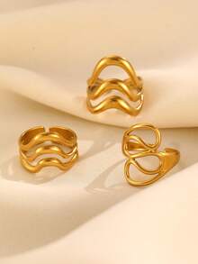 1 Set Open-Ended European & American Style Rings, Minimalist Classic Versatile Fashion Casual High-End Suitable For Women's Daily & Party Wear