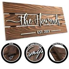 1/3pcs Customized Wooden Name Plate, Personalized Room Decor, Horizontal, No Feather, Customized Design, Indoor/Outdoor/Garden/Yard/Company Party Waterproof Wooden Name Tag, Wedding Gift, Bridal Shower Sign, Party Decoration, Traditional Style, Wall Mounted - Multicolor - View 20