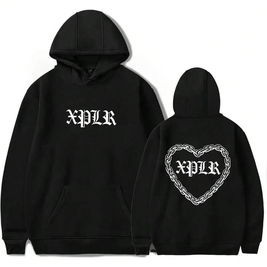 SamS And Colby XPLRS Men's And Women's Hooded Sweatshirts Long Sleeved Casual Hooded Street Wear Top - màu đen - Xem 1