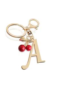 Móc khóa chữ cái mạ vàng cao cấp, mặt dây chuyền chữ cái 3D A-Z, họa tiết quả anh đào, móc khóa hợp kim thời trang, phụ kiện túi xách/ba lô, móc chìa khóa xe hơi, phụ kiện hàng ngày hoàn hảo cho nữ, quà tặng cho cặp đôi, móc khóa tối giản cổ điển, vật trang trí, phụ kiện túi xách, thích hợp làm quà tặng cho bạn bè, gia đình, người yêu, bạn gái, quà tặng quan trọng, quà lưu niệm ngày lễ, quà tặng tựu trường, quà Giáng sinh. - Nhiều màu - Xem 18