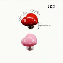 1pc/2pcs/3pcs Heart-Shaped Toilet Flush Button, Plastic Coated Finish, Zinc Alloy Metal, Easy To Press Water Tank Lever, With Multiple Components, Suitable For Nail-Friendly Bathroom Accessories, No Battery Required Easy Installation, Glossy Pink Finish, Plastic/Metal Material, No Clasp Design Suitable For Long Nails And Clumsy Fingers, Fashionable Bathroom Upgrade, Home Renovation, High-Quality Finish, No Battery Button, Elegant Home Decor, Toilet Button, Cabinet Door Handle - Multicolor - View 6