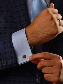 1 Piece 26 English Alphabet Letter Cufflinks For Men ,Fashion Men's Jewelry Accessories,Perfect For Christmas Anniversary Weddings Jewelry Wear Gift - Yellow Gold - View 9