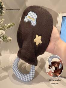 1pc New Fluffy Hot Water Bottle, PVC Thickened Household Detachable Washable Anti-Explosion Hot Water Bag, Cartoon Style Hot Water Bag, Thickened Fluffy Water Bag For Winter, Abdominal Heating For Menstrual Period, PVC Hot Water Bag, Women's Menstrual Period Heating, Water Bag Hand Warmer - Multicolor - View 4