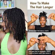 MECRY 35g/Pcs Afro Kinky Curly Braiding Bulk Hair Extensions For Mini Twists No Weft Soft Locs Afro Kinky Straight Human Hair Extensions Natural Color Cuban Twist Hair Soft Locs Micro Spring Twist For Dreadlocks Loc Repair - Multicolor - View 5