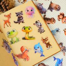 56 ملصق شفاف صغير على شكل حيوانات أليفة كرتونية، مثالي للألعاب والقرطاسية والدفاتر وزجاجات المياه وديكورات الأعياد والمكافآت في الفصل والمستلزمات المدرسية وهدايا بداية العام الدراسي