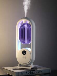 1 pieza Difusor de aroma automático y difusor de aceites esenciales, ambientador eléctrico para el hogar, montado en la pared/sobre la mesa, con luz nocturna de color, 5 modos de funcionamiento, adecuado para dormitorio, oficina, habitación de mascotas, decoración del hogar, eliminación de olores en el baño, gran regalo para mujeres. 6 aceites esenciales con fragancias disponibles (p. ej. lavanda, jazmín, Shangri-La, lirio, gardenia, etc.) - Blanco - Ver 7