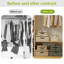1pc Foldable Linen Fabric Storage Box With Lid, Large Capacity Clothes Organizer - Multicolor - View 4